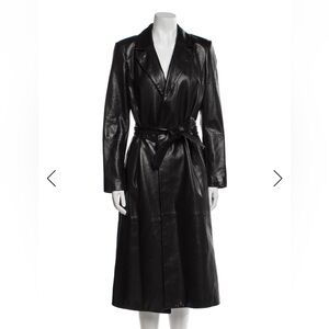 Alice + Olivia Black Leather Trench Coat